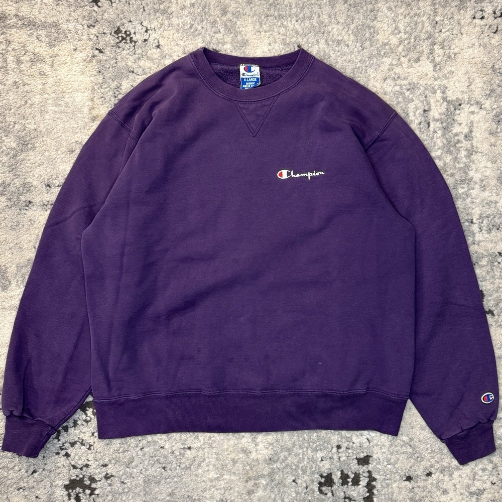 Vintage Champion Sweatshirt XL Faded Purple Crewneck Retro 90s USA